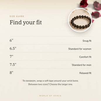 Smoky Quartz Bracelet size guide – 6 to 8 inch