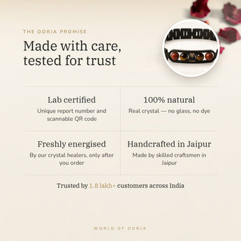 The Oorja promise – Aries Metal Zodiac Bracelet, lab certified and energised after you order
