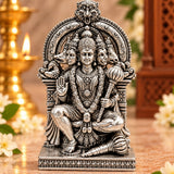 Panchmukhi Hanuman idol in silver plated finish