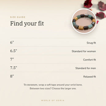 Money Attraction Cylinder Bracelet size guide – 6 to 8 inch