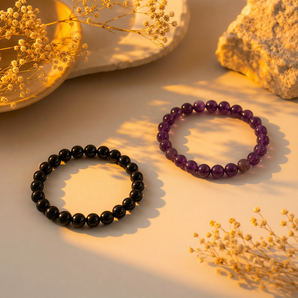 Protection & Peace Combo — Black Obsidian + Amethyst