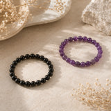 Protection & Peace Combo — Black Obsidian + Amethyst - WorldOfOorja