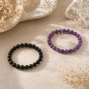 Protection & Peace Combo — Black Obsidian + Amethyst - WorldOfOorja