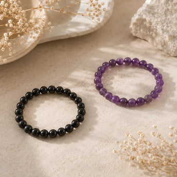 Protection & Peace Combo — Black Obsidian + Amethyst - WorldOfOorja