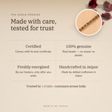 The Oorja promise – Gold Plated Rudraksha Bracelet, lab certified and energised after you order