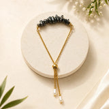 Pyrite Chain Rakhi – natural golden Pyrite crystal set in a slim chain on a sacred thread, a wealth and confidence rakhi for Raksha Bandhan by World of Oorja