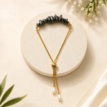 Pyrite Chain Rakhi – natural golden Pyrite crystal set in a slim chain on a sacred thread, a wealth and confidence rakhi for Raksha Bandhan by World of Oorja
