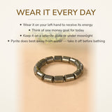 How to wear your Pyrite Cylinder Bracelet
