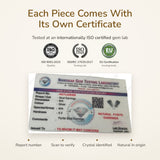 Raw Pyrite Studs lab certificate – tested at an ISO certified gem lab