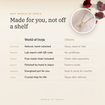Why World of Oorja – Clear Quartz Pencil Pendant made for you, finished by hand in Jaipur
