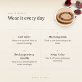 How to wear your Dragon Vein Bracelet – left wrist, morning wish, recharge on selenite or moonlight