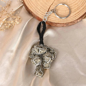 Raw Pyrite Cluster Keychain - WorldOfOorja