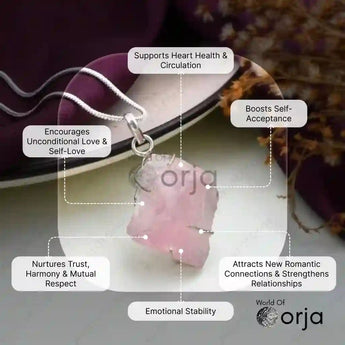Raw Rose Quartz Pendant - WorldOfOorja