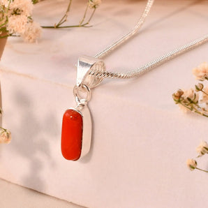 Red Coral (moonga) Pendant - WorldOfOorja
