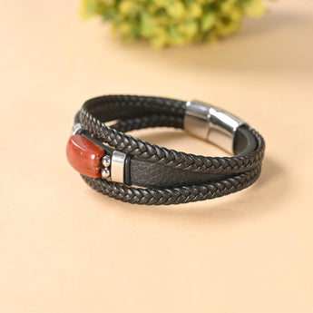 Red Jasper Leather Bracelet – image 4