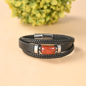 Red Jasper Leather Bracelet – image 1