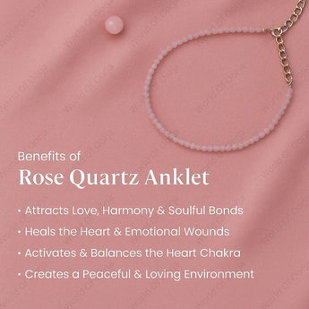 Rose Quartz Anklet - WorldOfOorja