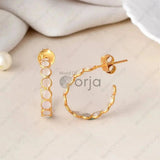 Rose Quartz Hoop Earring - WorldOfOorja