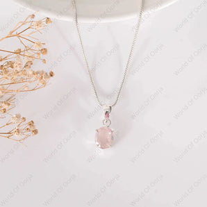 Rose Quartz Diamond Pendant — The Sacred Feminine