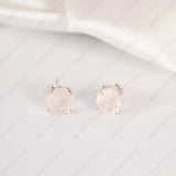 Rose Quartz Studs - WorldOfOorja