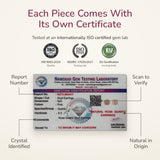 Rose Quartz Studs lab certificate – tested at an ISO certified gem lab