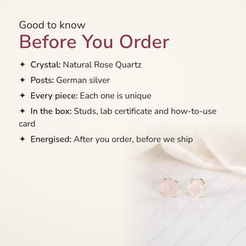 Rose Quartz Studs – good to know before you order