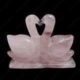 Rose Quartz Swan - Love Pair - WorldOfOorja