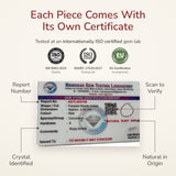 Ruby Anklet lab certificate – tested at an ISO certified gem lab