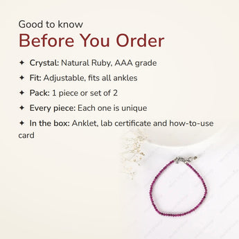 Ruby Anklet – good to know before you order