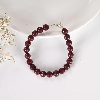 Natural Ruby Silver Adjustable Bracelet (Manik) – image 3