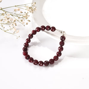 Natural Ruby Silver Adjustable Bracelet (Manik) – image 1