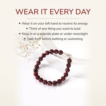 How to wear your Natural Ruby Silver Adjustable Bracelet (Manik)