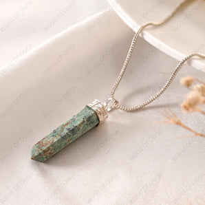 Ruby Zoisite Pencil Pendant - WorldOfOorja