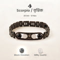 Scorpio zodiac bracelet with Black Obsidian and Milky Quartz – Vrishchik rashi crystal bracelet