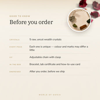Raw Dhan Yog Bracelet – before you order: size, what is in the box, energised after order