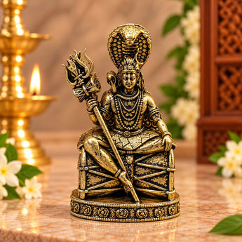 Shiva idol in Panchdhatu gold finish