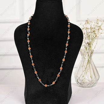 Silver Plated Divine Rudraksha Karungali Mala (Govt. Certified) - WorldOfOorja