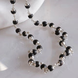 Silver Plated Karungali Mala - Natural Ebony Wood (Govt. Certified) - WorldOfOorja