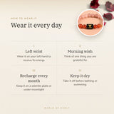 How to wear your Taurus Zodiac Bracelet – left wrist, morning wish, recharge on selenite or moonlight
