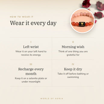 How to wear your Taurus Zodiac Bracelet – left wrist, morning wish, recharge on selenite or moonlight