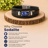 Sodalite Leather Bracelet – image 2