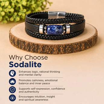 Sodalite Leather Bracelet – image 2