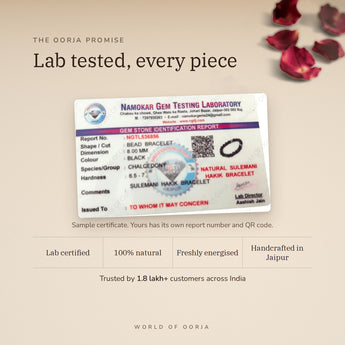 Sulemani Hakik bracelet lab certificate with QR code – The Oorja promise