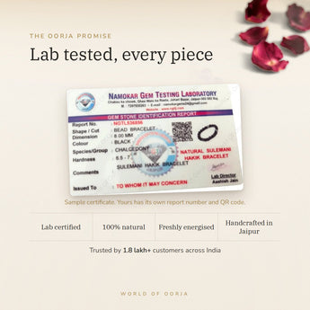 Sulemani Hakik bracelet lab certificate with QR code – The Oorja promise