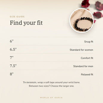 Sulemani Hakik bracelet size guide – 6 to 8 inch