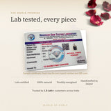 Pyrite Pendant lab certificate with QR code – The Oorja promise