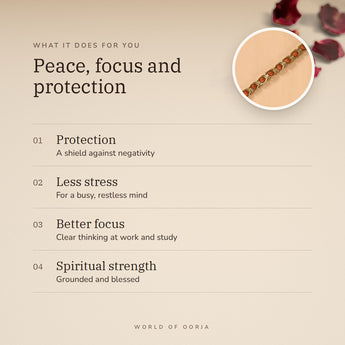 Gold Plated Rudraksha Bracelet benefits – World of Oorja