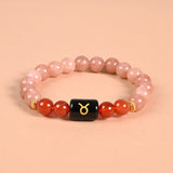 Taurus zodiac bracelet with Taurus glyph engraved onyx bead