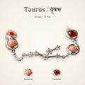 Taurus zodiac constellation bracelet for women with Sunstone and Carnelian – silver