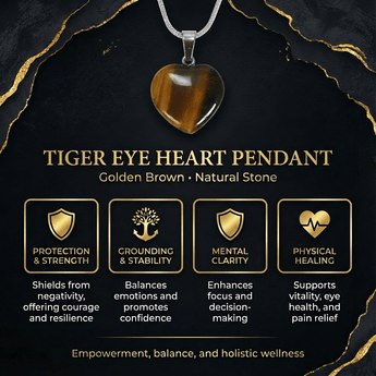 Tiger Eye Heart Pendant - WorldOfOorja